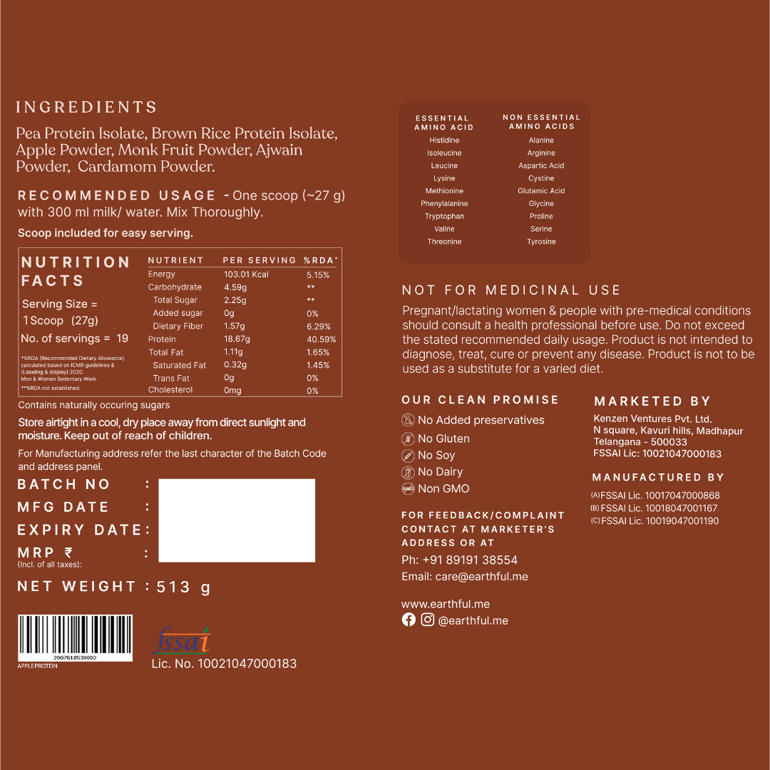 Honest Plant Protein - Apple