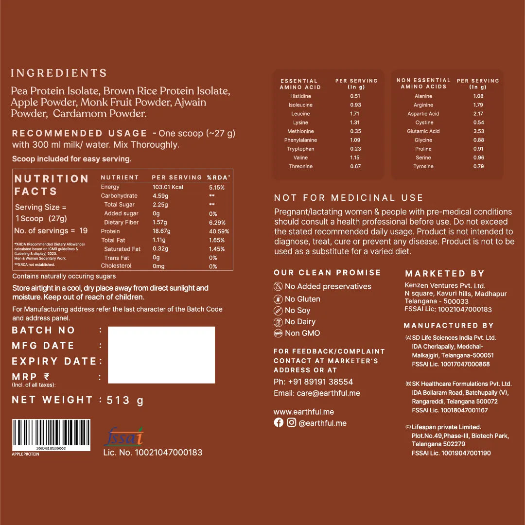 Honest Plant Protein - Apple