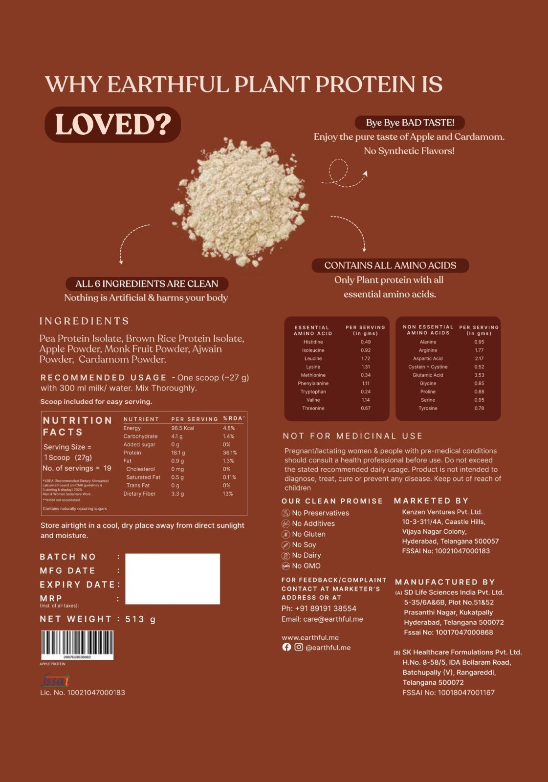 Honest Plant Protein - Apple