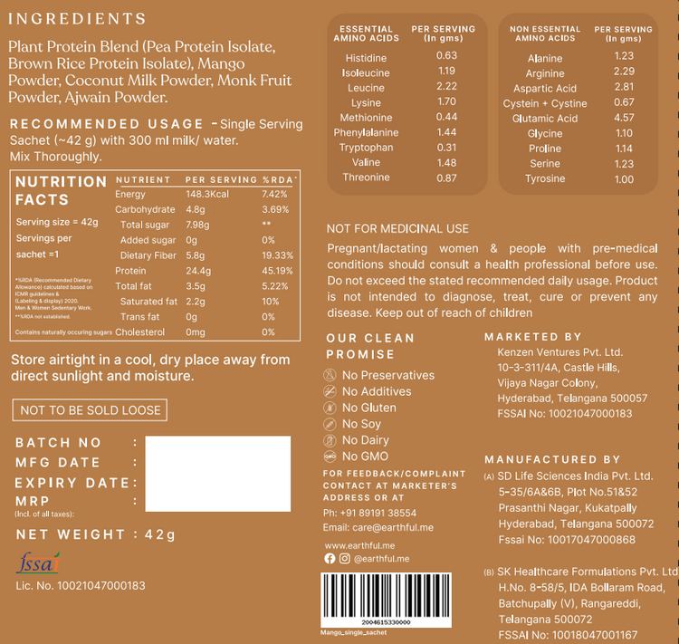 Honest Plant Protein - Alphonso Mango