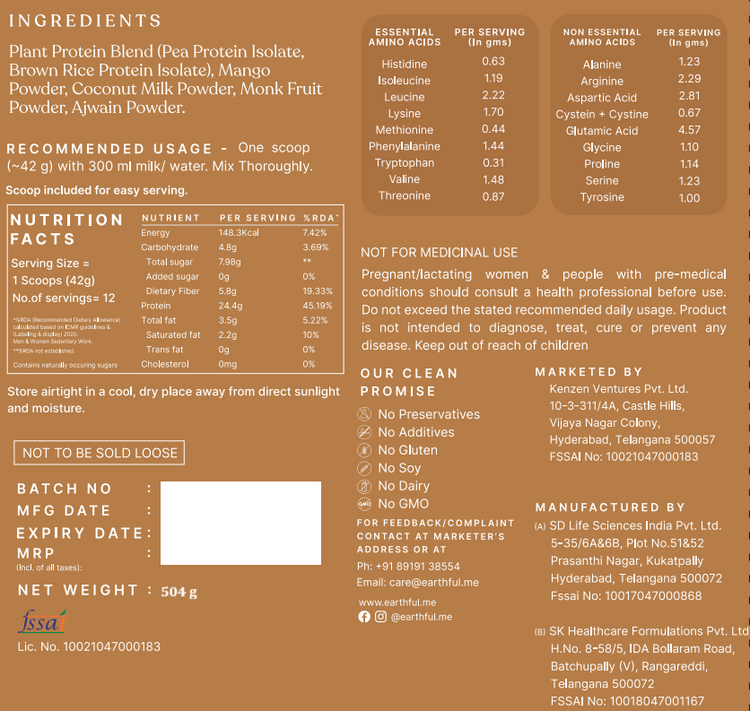 Honest Plant Protein - Alphonso Mango