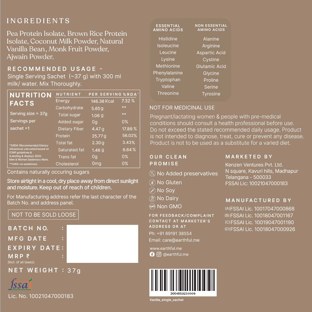 Honest Plant Protein- Madagascar Vanilla