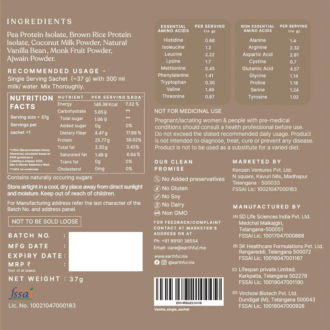 Honest Plant Protein- Madagascar Vanilla