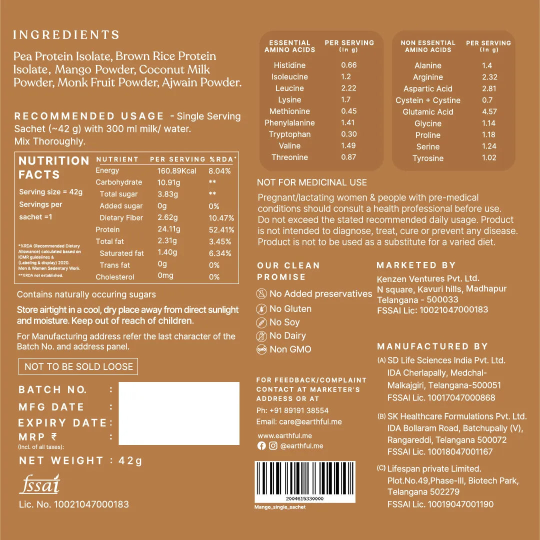 Honest Plant Protein - Alphonso Mango