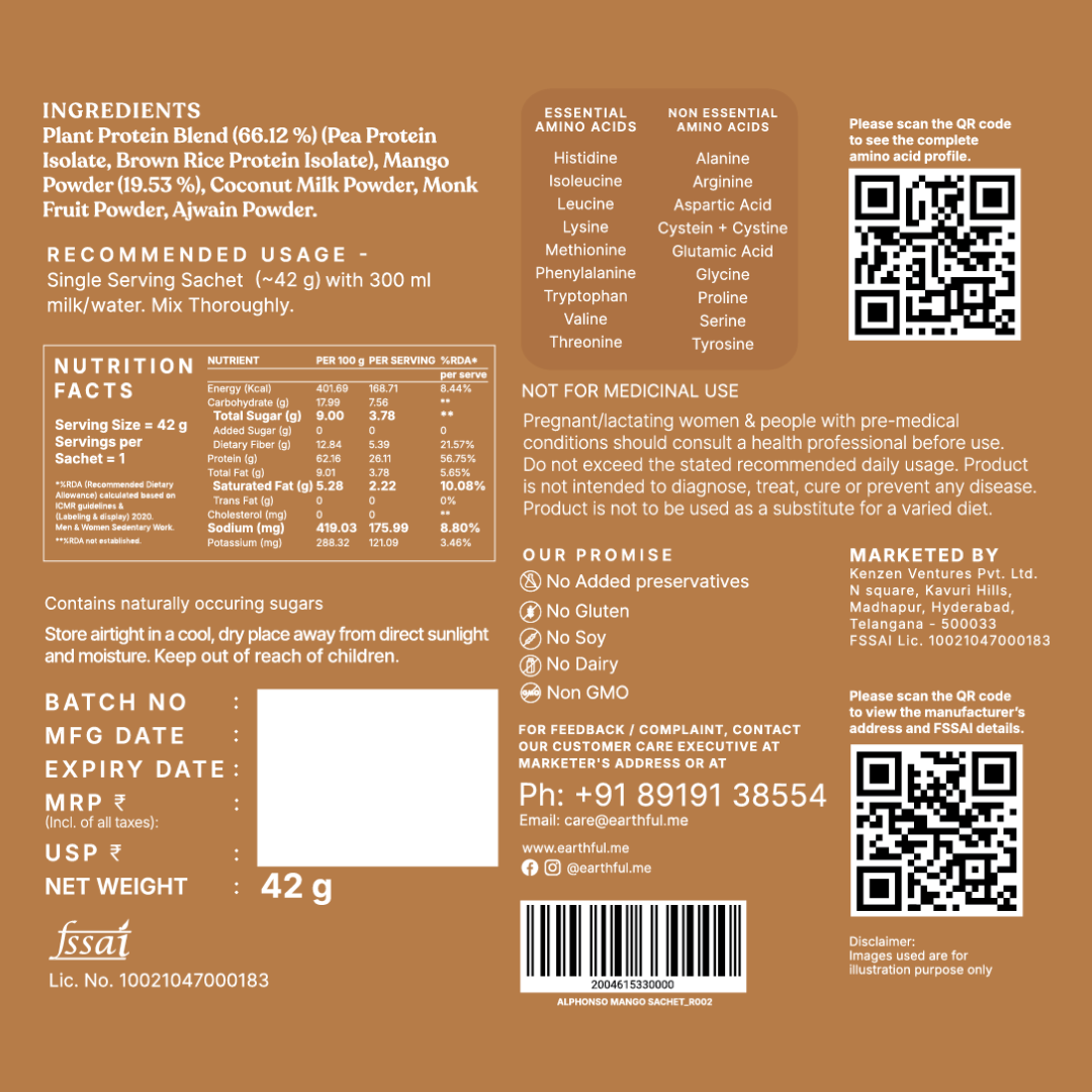 Honest Plant Protein - Alphonso Mango