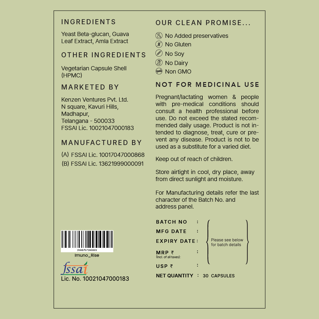 Immuno Peak for Immune Support (Zinc, Vitamin C, Beta Glucan)