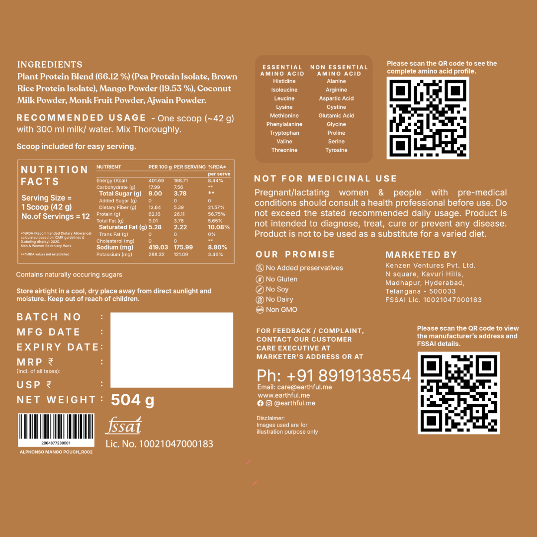 Honest Plant Protein - Alphonso Mango