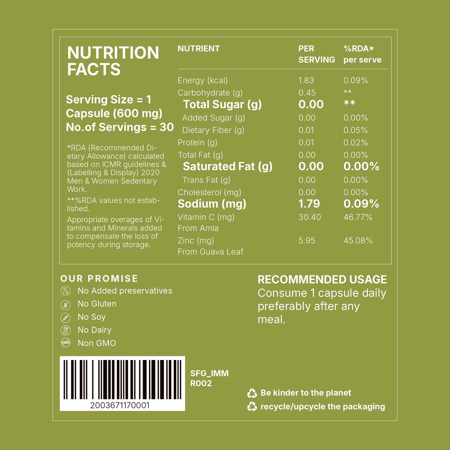 Immuno Peak -  Zinc, Vitamin C & Beta-Glucan
