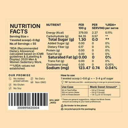 MonkSweet with Monk Fruit + Guar Fiber