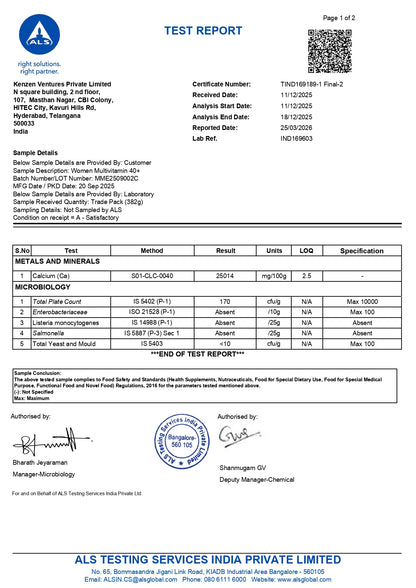 Multivitamin Women 40+ & Calcium+D3+K2