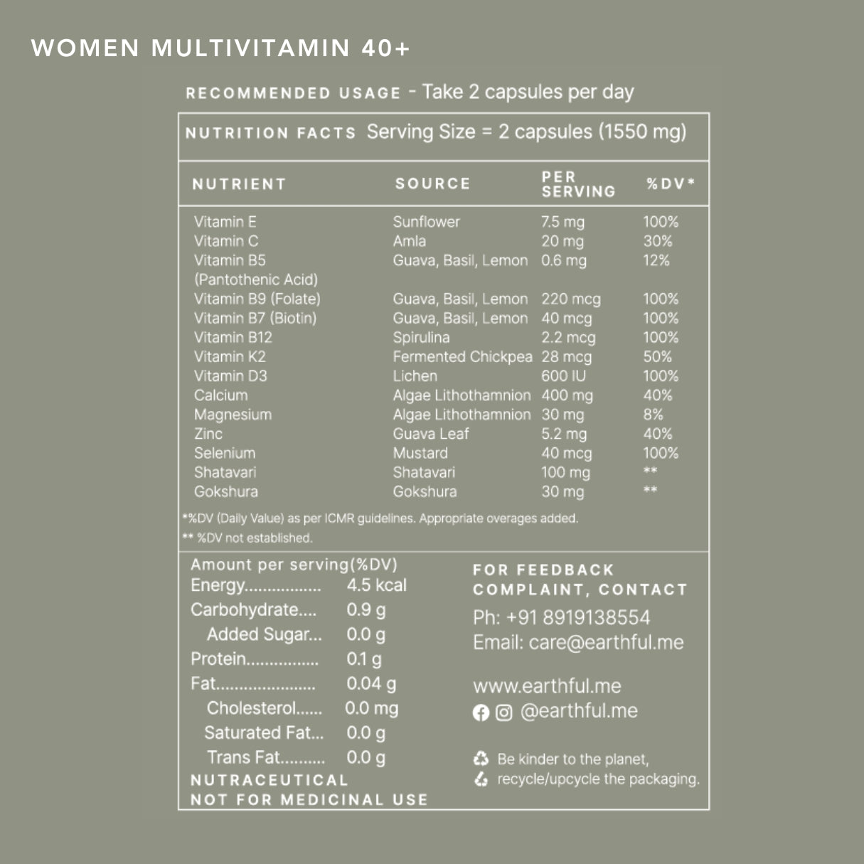 Multivitamin Women 40+ & Calcium+D3+K2