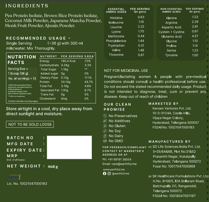 Honest Plant Protein - Japanese Matcha