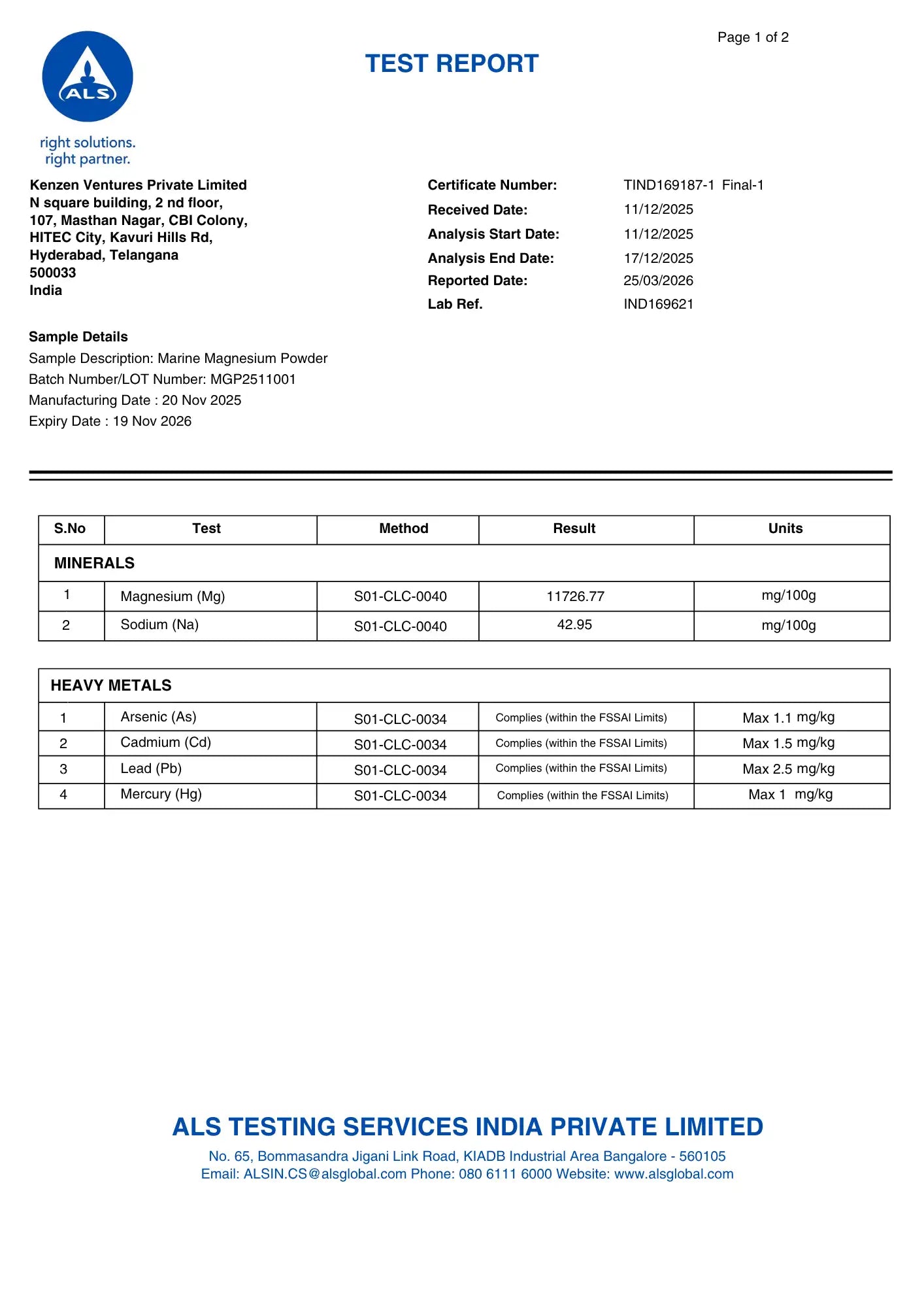 Marine Magnesium Powder
