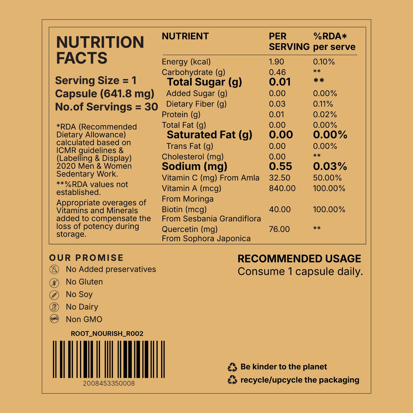 Root Nourish Capsules (Nutrition for Hair wellness)