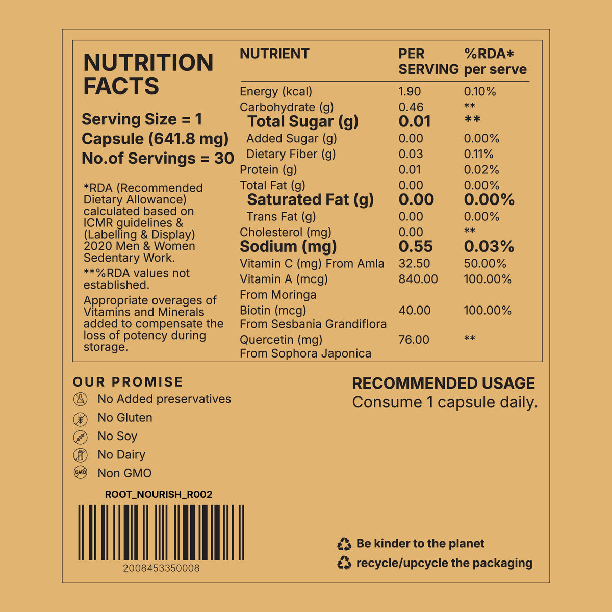 Root Nourish Capsules (Nutrition for Hair wellness)