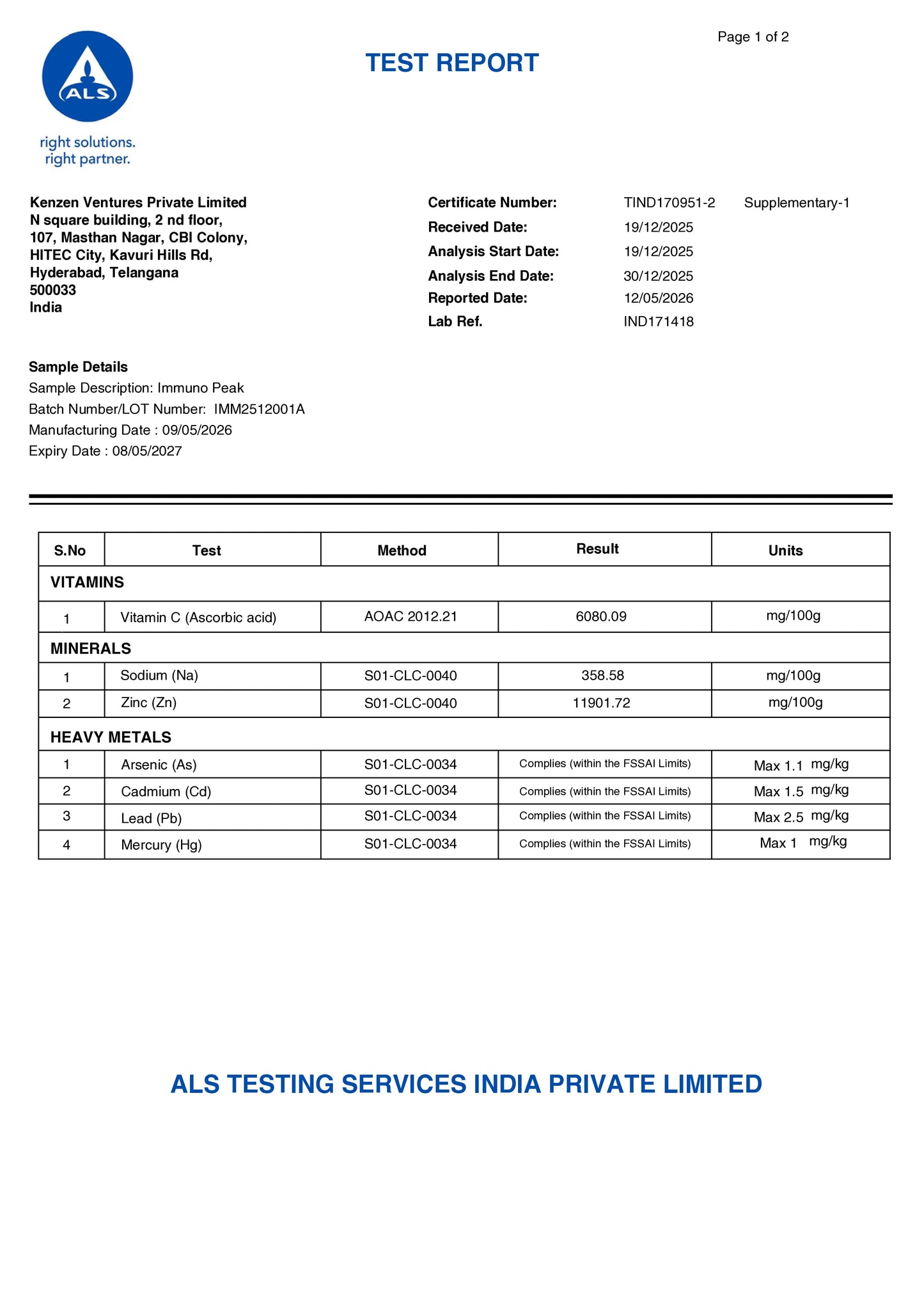 Immuno Peak for Immune Support (Zinc, Vitamin C, Beta Glucan)