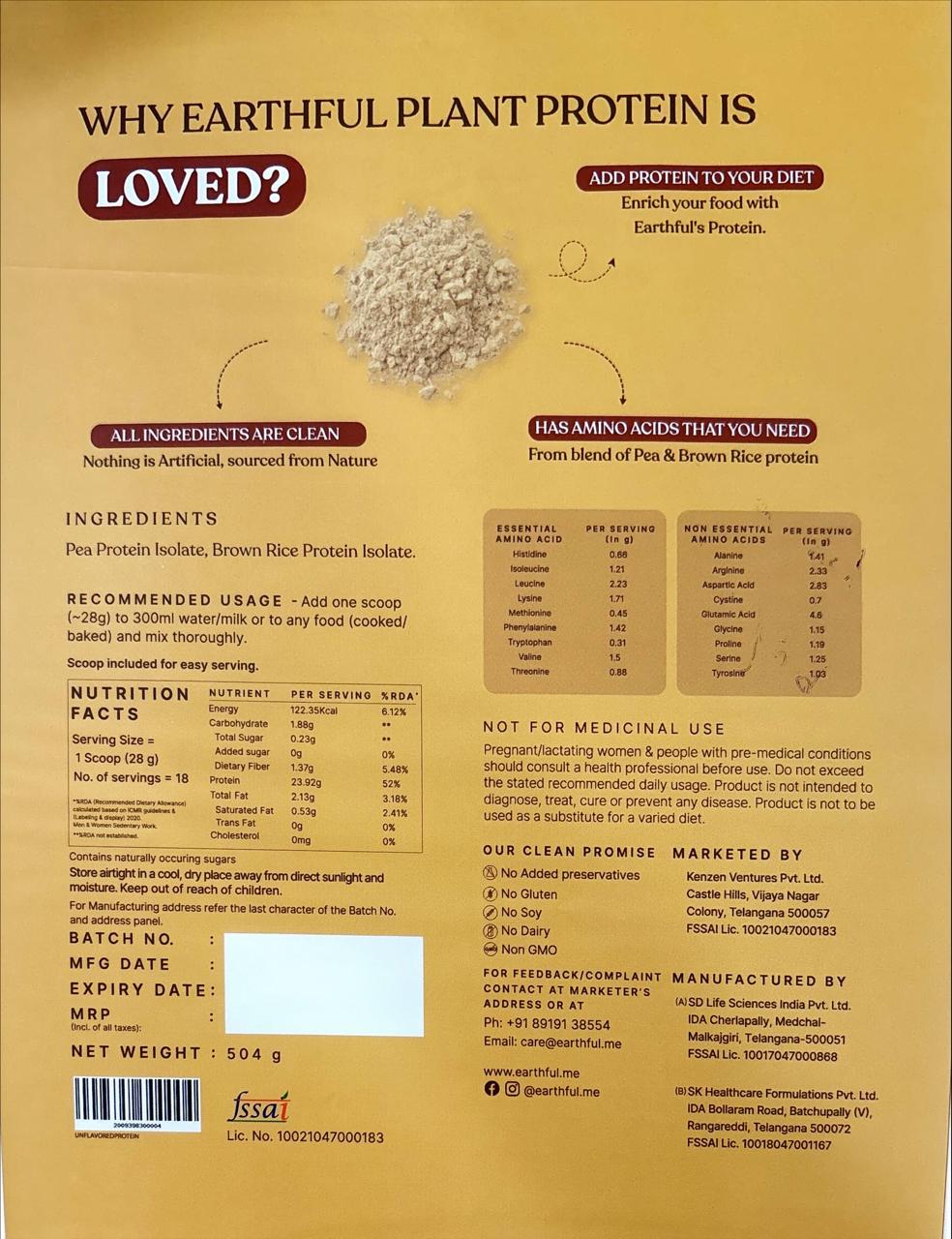 Honest Plant Protein - Unflavoured