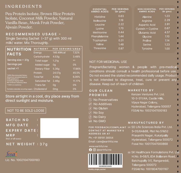 Honest Plant Protein- Madagascar Vanilla