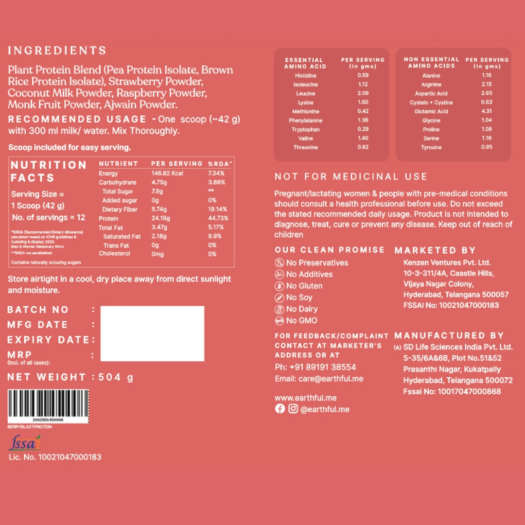 Honest Plant Protein - Berry Blast