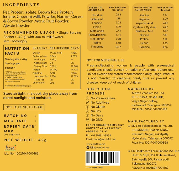 Honest Plant Protein - Indonesian Cocoa